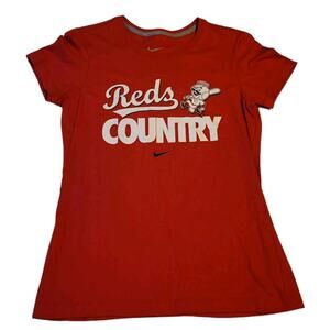 Nike Cincinnati Reds Shirt Women's Large Red Slim Fit MLB Baseball